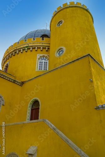 Fragment of Pena National Palace (Palacio Nacional da Pena) - Romanticist palace in Sao Pedro de Penaferrim. Palace - UNESCO World Heritage Site and one of Seven Wonders of Portugal. Sintra, Portugal. photo