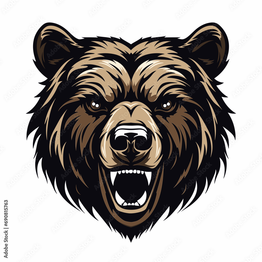 Cara de oso salvaje vector Cara de oso salvaje vector
