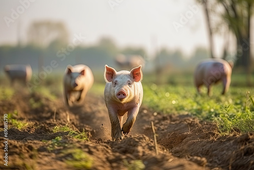 Pig Enjoying the Mud on the Farm © Clemency