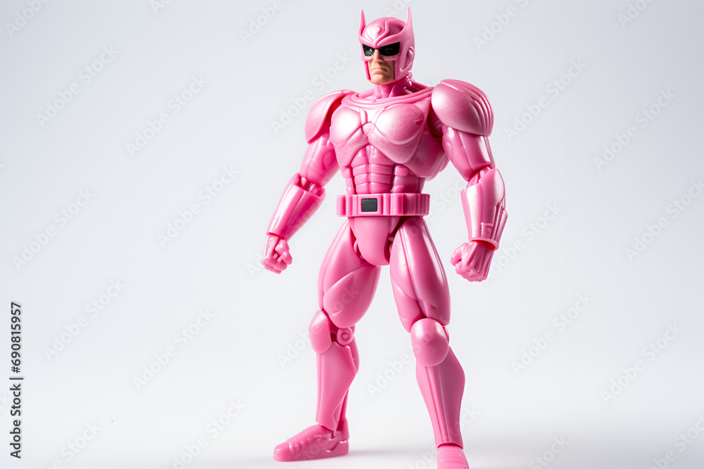 Pink Superhero Action Figure in Heroic Pose