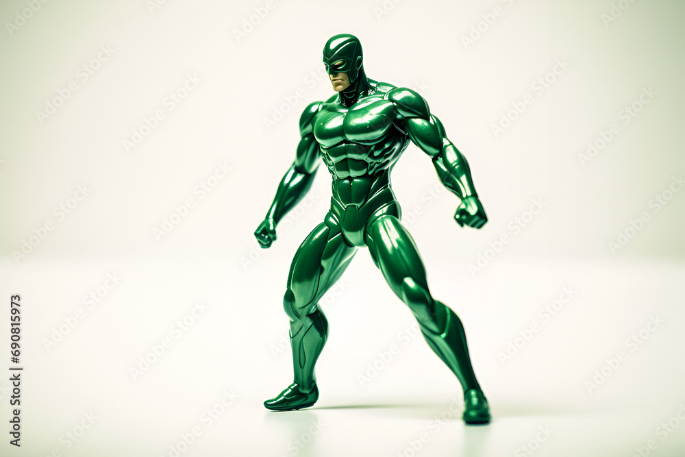 Green Metallic Action Figure in Fighting Stance
