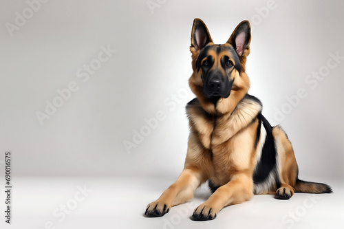 German shepherd dog portrait. Copy space and isolated © Gaston