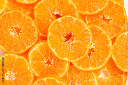 fresh juicy sliced ​​tangerines, background of sliced ​​tangerines 20