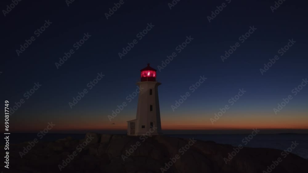 Peggy's Cove Lighthouse at dusk Atlantic Coast Halifax Nova Scotia Canada. Peggy's Cove Lighthouse at dusk Atlantic Coast Halifax Nova Scotia Canada.