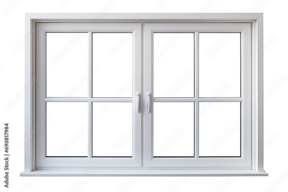 White plastic window isolated on transparent background. White plastic window isolated on transparent background.