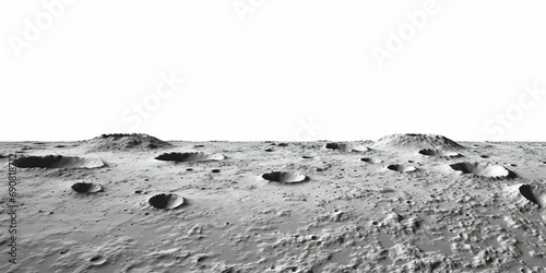 Lunar Landscape: Craters and Ridges on Moon's Surface. Generative ai photo
