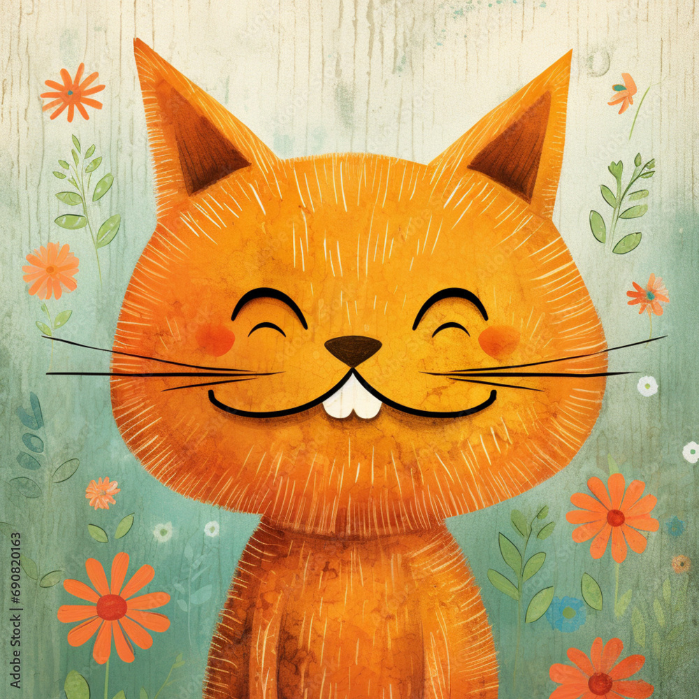 Obraz premium 냐뇽, generative AI