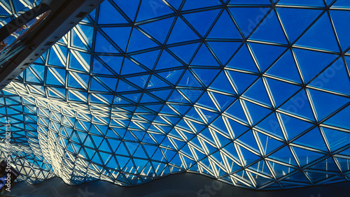 blue glass roof