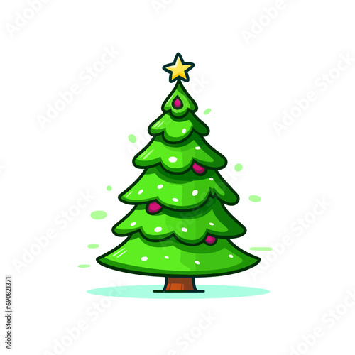 vector colorful christmas tree without background for christmas for postcard