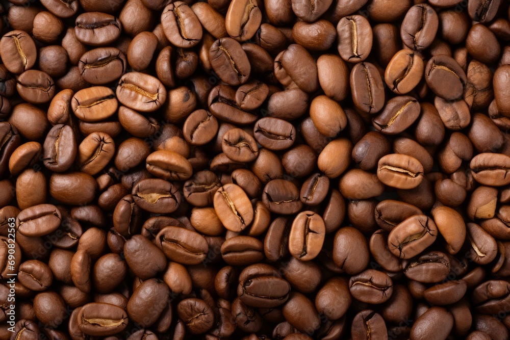 Rich aroma and warmth emanate from coffee beans, Generative AI Rich aroma and warmth emanate from coffee beans, Generative AI