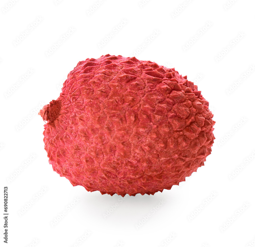 Whole ripe lychee fruit isolated on white Whole ripe lychee fruit isolated on white