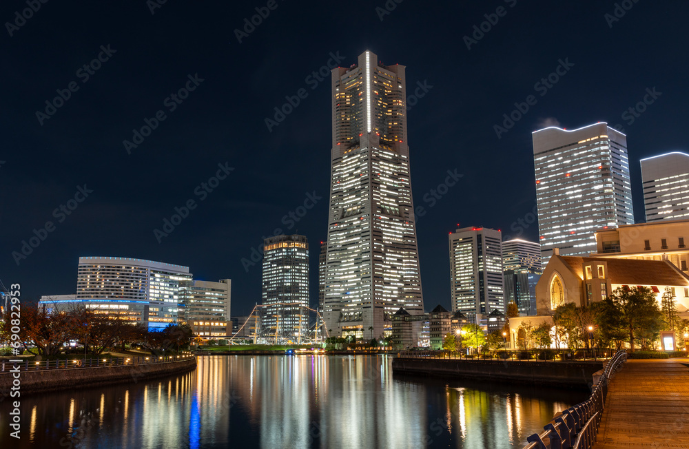 横浜　みなとみらいの夜景