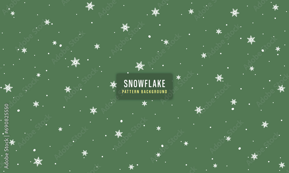 vector snowlakes wrapping paper pattern wallpaper with green background