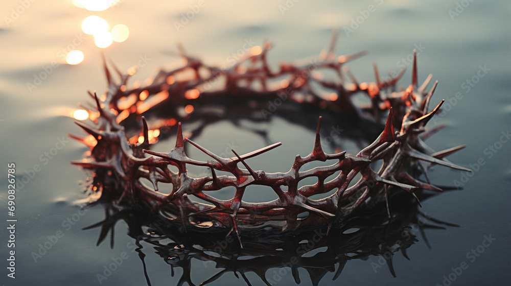 Fototapeta premium Christ's Everlasting Crown, Generative AI