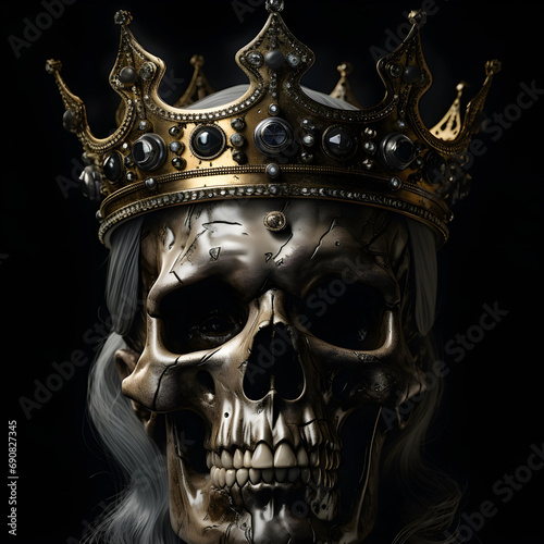 Skeleton knight skull man with crown