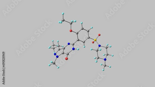 Sildenafil molecule rotating video Full HD