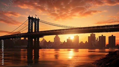 city bridge at sunset