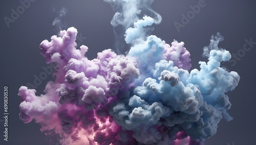 light blue smoke, light purple smoke