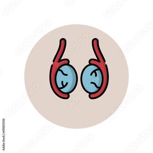 illustration of medical set icons such as body anatomy