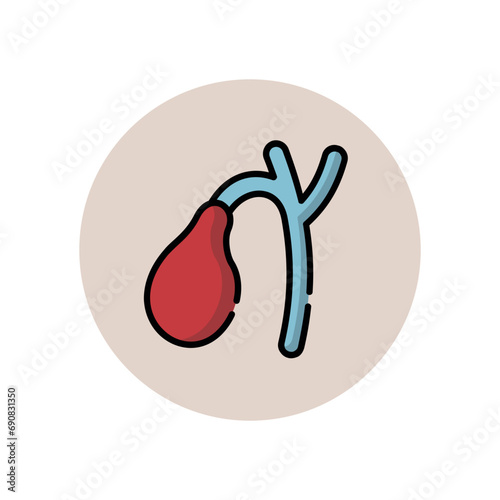 illustration of medical set icons such as body anatomy