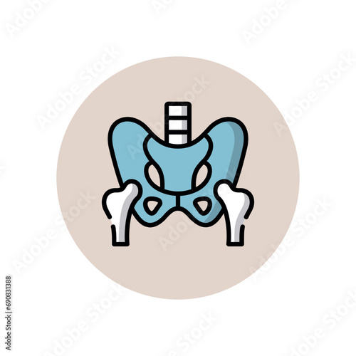 illustration of medical set icons such as body anatomy