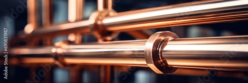 close up portraits of copper pipes in a factory, generative AI © VALUEINVESTOR