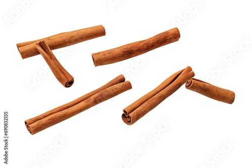 cinnamon sticks isolated on white background. PNG. Generative AI photo