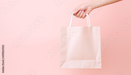 Modern Branding Concept: Woman's Hand Showcase with Pink Bag Mock-Up