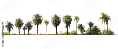 bunch of tropical trees forest in a line, the tree are various ,watercolor ,flower, decoration, flowers, floral,tree, plant,garden, leaf,leaves,wild,wildflowers,border,frame, nature, spring, blossom,