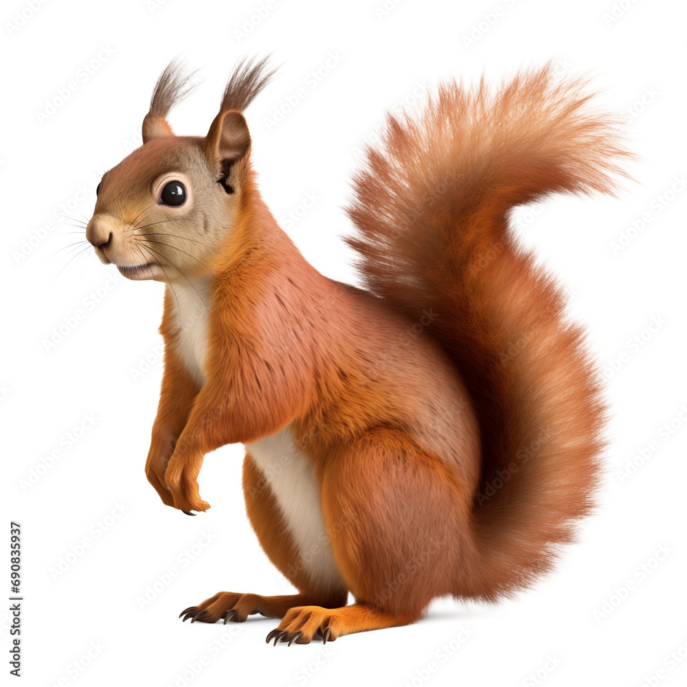 Obraz premium Squirrel Isolated on Transparent Background 