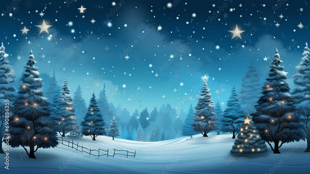Obraz premium Background illustration of the atmosphere and stars on Christmas Day