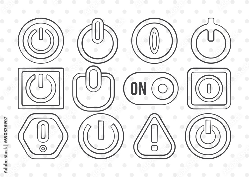 Power Button Clipart, Power Button Svg, OnOff Button Svg, Power Symbol