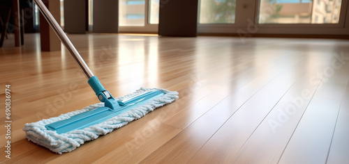 Obraz na płótnie cleaning floor with mop w salonie