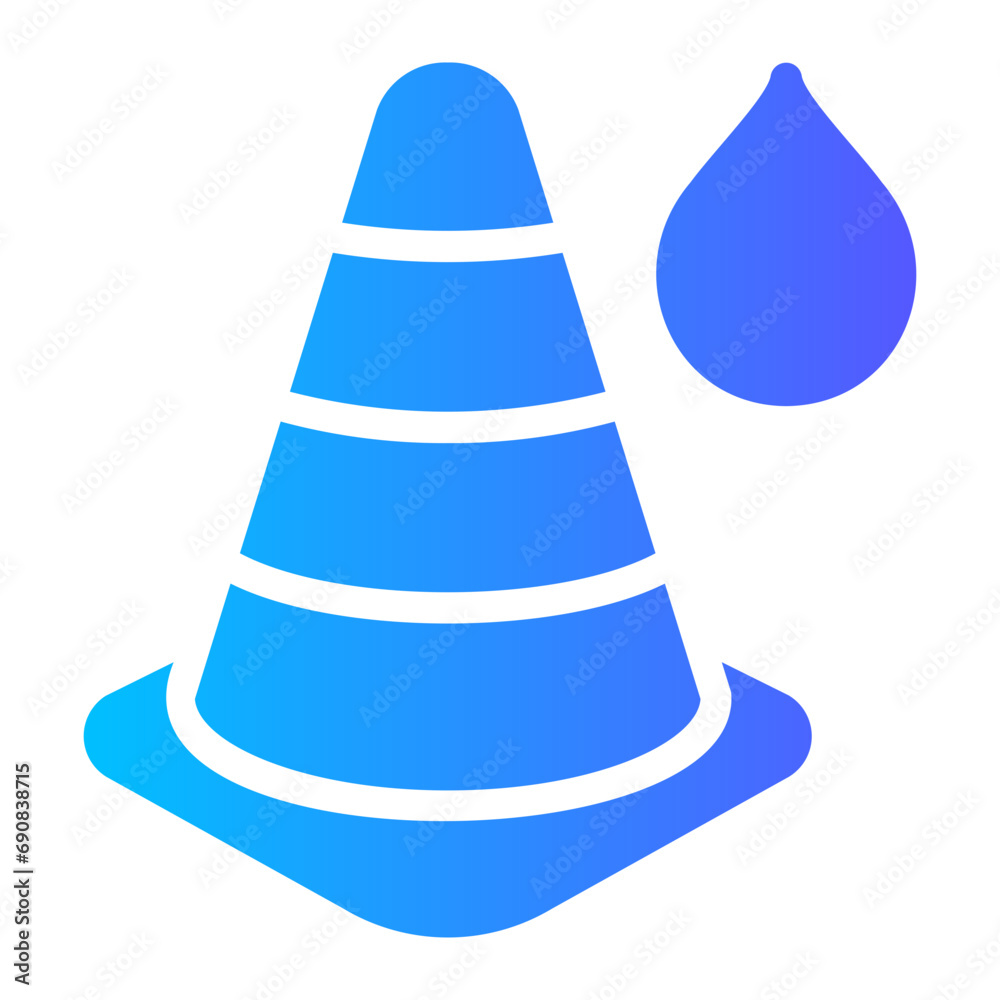 traffic cone gradient icon