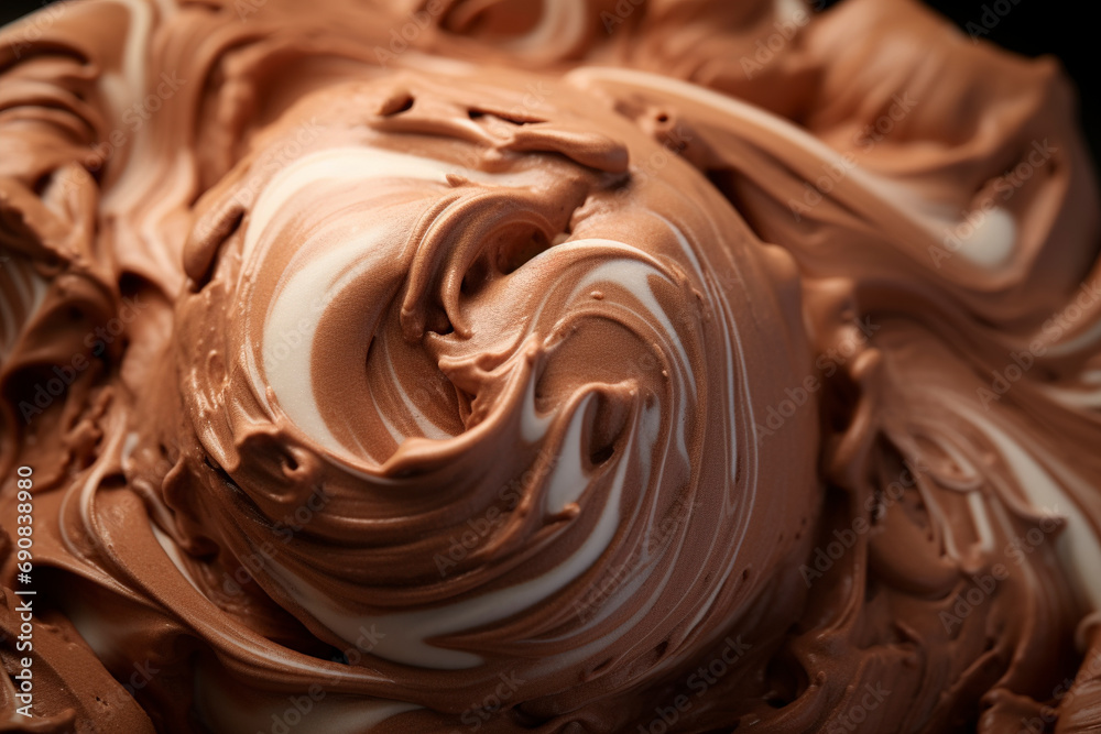 A close-up of espresso fudge swirl ice cream. (Generative AI) A close-up of espresso fudge swirl ice cream. (Generative AI)