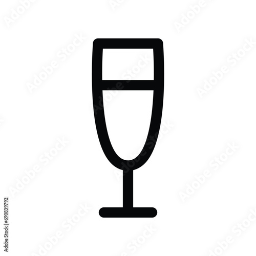 Beverage champagne glass vector icon