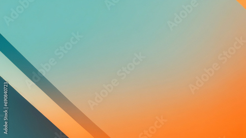 カラフルなオレンジ ピンクの境界線と明るい中心を持つ青い水彩絵の具の背景デザイン、鮮やかな苦しめられたグランジ テクスチャを持つ水彩画の裁ち落としとフリンジ photo