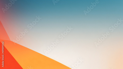 カラフルなオレンジ ピンクの境界線と明るい中心を持つ青い水彩絵の具の背景デザイン、鮮やかな苦しめられたグランジ テクスチャを持つ水彩画の裁ち落としとフリンジ photo