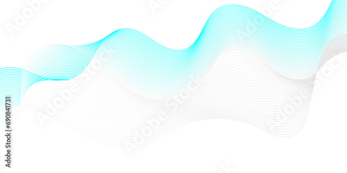 Modern seamless abstract blue wave geometric Technology, data science frequency gradient lines on transparent background. Isolated on white background. blue and white wavy stripes background.