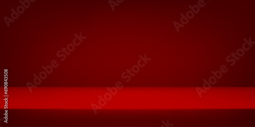 Red color studio room background. Room in the 3d. Space for selling products on the website. Vector illustration.