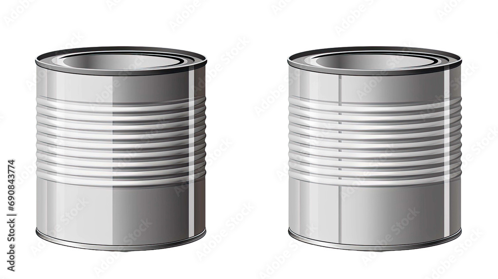 Empty tin can isolated on transparent or white background Empty tin can isolated on transparent or white background