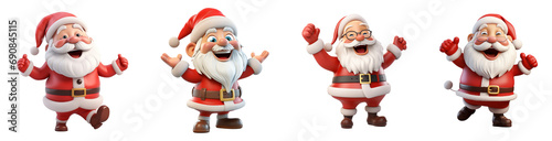Set of cartoon Christmas isolated on white
