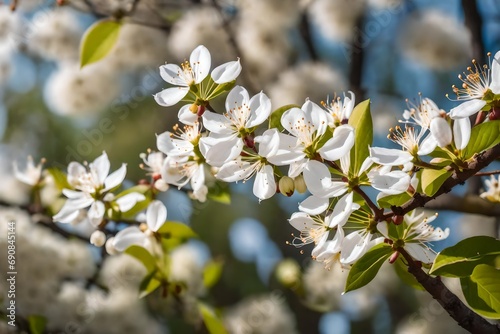 Gorgeous juneberry trees in full bloom within the woodland