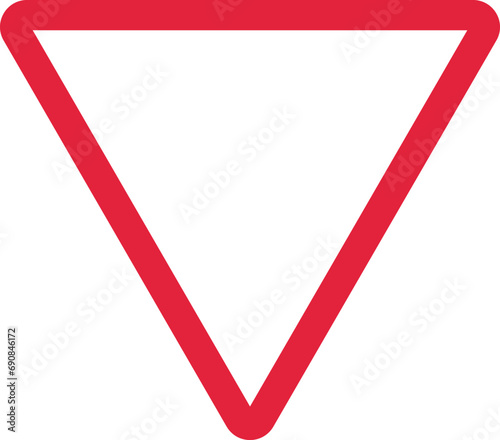 Priority road sign . Give way icon to transport . Vector illustration