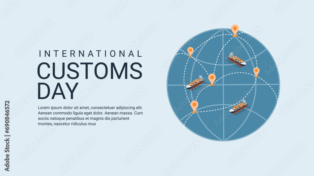international customs day banner template vector international customs day banner template vector