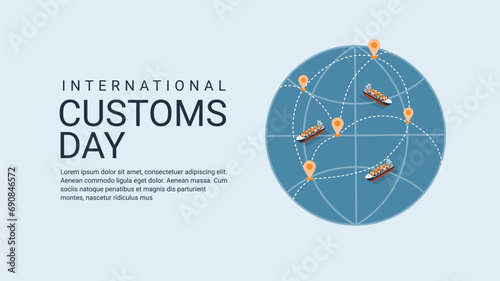 international customs day banner template vector