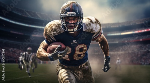 American football players are playing in the final game generated by AI photo