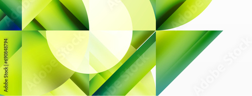 Minimalist marvel - squares and circles unite in harmonious geometry. Muted tones weave serene backdrop where structured tiles form dance of timeless elegance, epitomizing modern simplicity