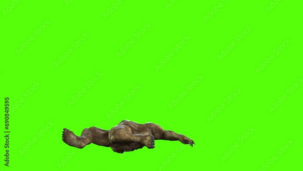Monster Death Green Screen Animation 3D Rendering. Monster Death Green Screen Animation 3D Rendering.