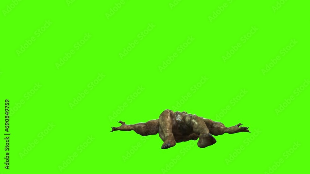 Monster Death Green Screen Animation 3D Rendering. Monster Death Green Screen Animation 3D Rendering.
